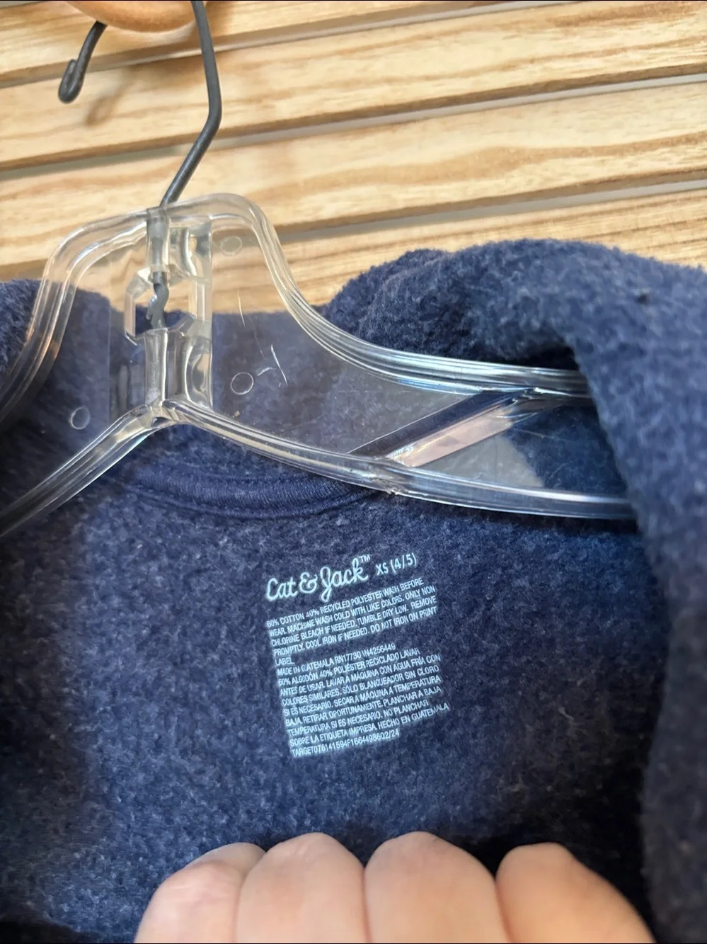 Cat & Jack Navy Blue Hooded Zip Sweatshirt XS